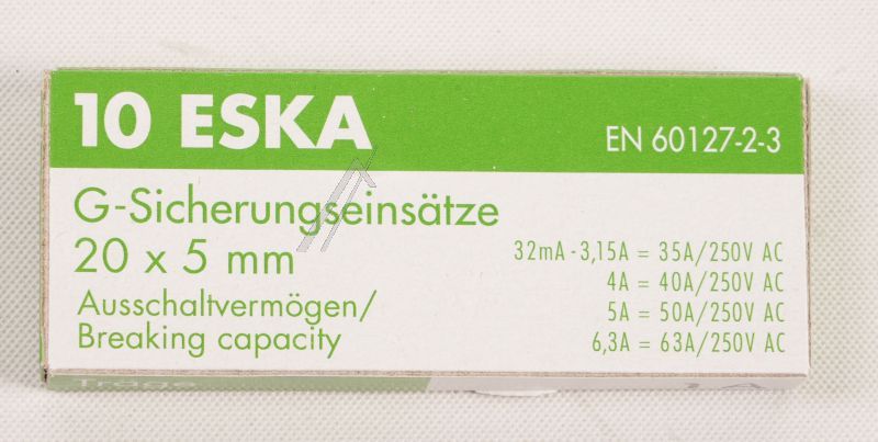 Boschsiemens Glaszekering 5x20mm traag                                    00700613