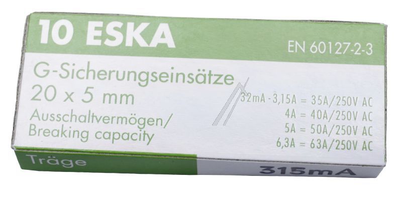 - Glaszekering 5x20mm traag                                    