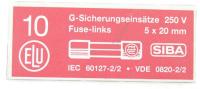 - Glaszekering 5x20mm snel                                     