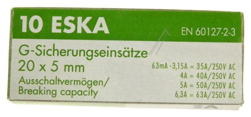 - Glaszekering 5x20mm traag                                    